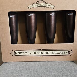 Brown Outdoor Torches - Set of 4